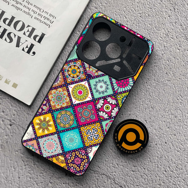 Tecno Pova 6 Neo - Mandala Art Design - Premium Metal  Printed soft Bumper shock Proof Case