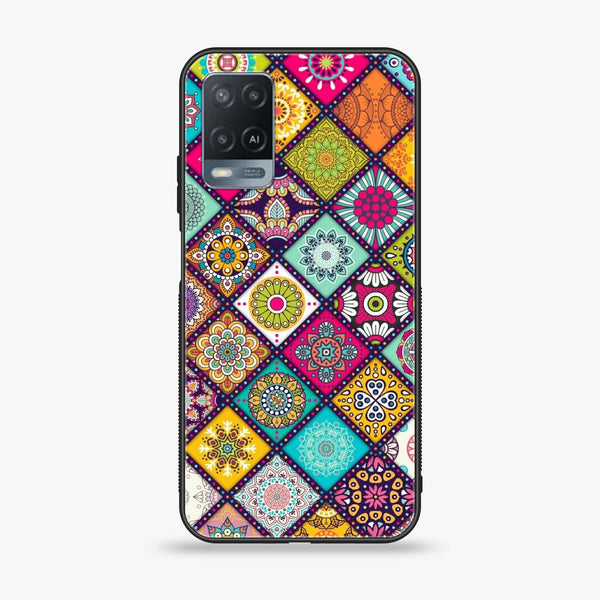 OPPO A54 - Mandala Art Design - Premium Printed Glass soft Bumper Shock Proof Case CS-23936