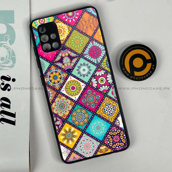 Samsung Galaxy A51 - Mandala Art Design - Premium Printed Glass soft Bumper Shock Proof Case