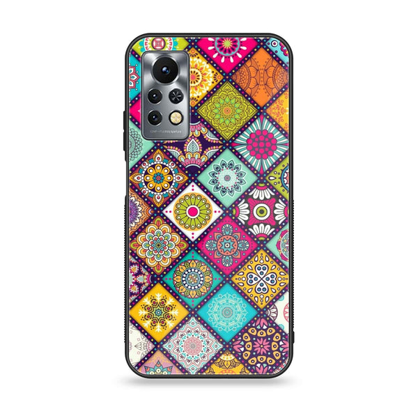 Infinix Note 11s - Mandala Art Design - Premium Printed Glass soft Bumper Shock Proof Case