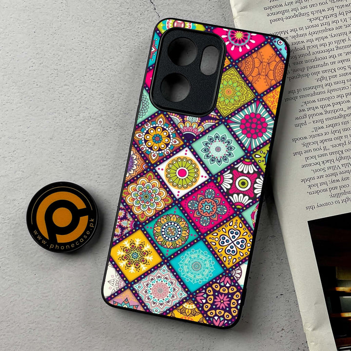 Oppo Reno 13F - Mandala Art Design - Premium Metal Printed Soft Bumper Shockproof Case