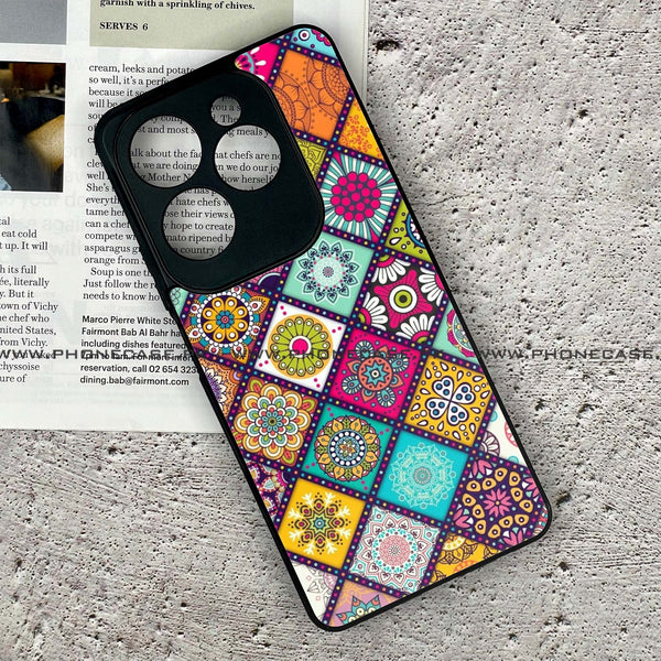 Infinix Hot 40 - Mandala Art Design - Premium Printed Glass soft Bumper Shock Proof Case CS-21658