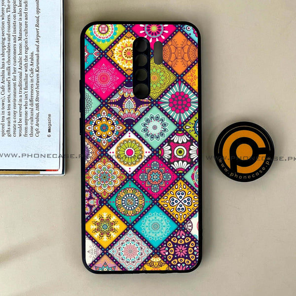 Xiaomi Redmi 9 - Mandala Art Design - Premium Printed Glass soft Bumper Shock Proof Case