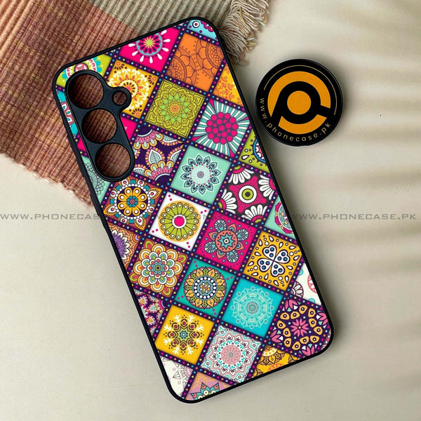 Samsung Galaxy M54 - Mandala Art Design - Premium Printed Glass soft Bumper Shock Proof Case