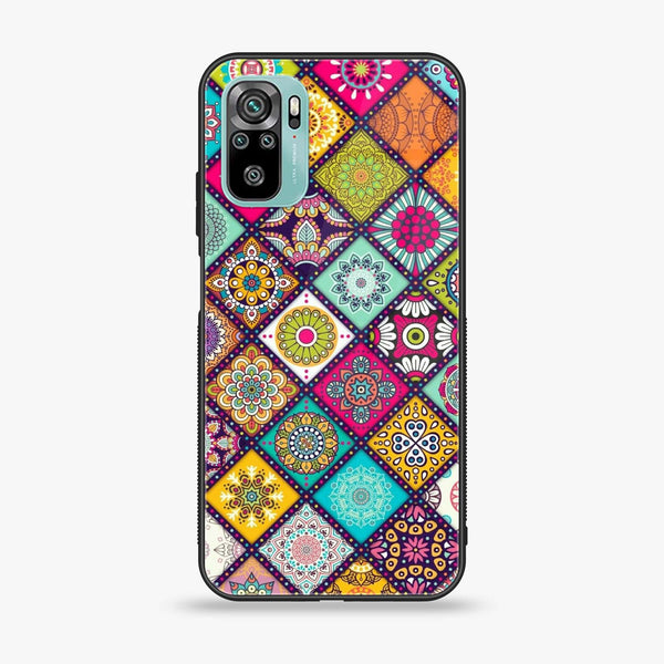 Xiaomi Redmi Note 10 - Mandala Art Design - Premium Printed Glass soft Bumper shock Proof Case