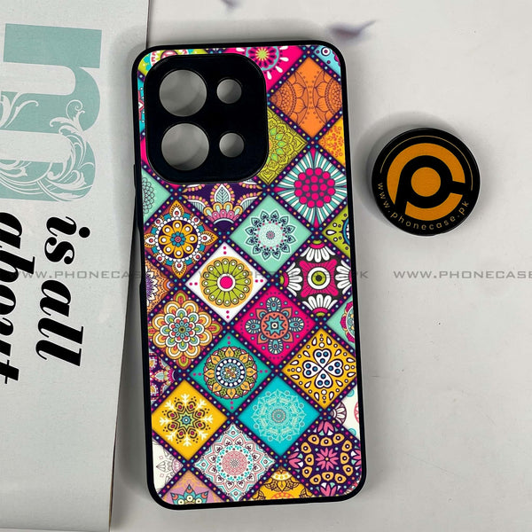 Vivo Y28 - Mandala Art Design - Premium Printed Glass soft Bumper shock Proof Case