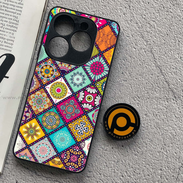 Tecno Spark 20C - Mandala Art Design - Premium Printed Glass soft Bumper Shock Proof Case