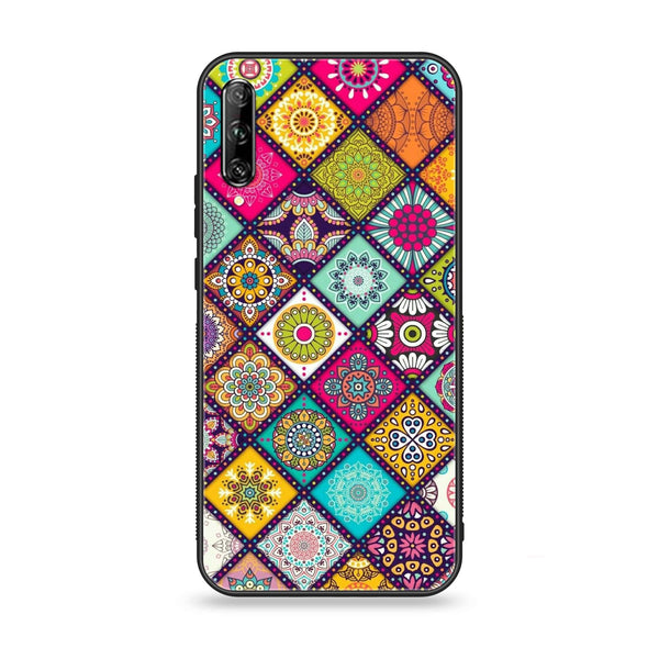 Huawei Y9s - Mandala Art Design - Premium Printed Glass soft Bumper shock Proof Case