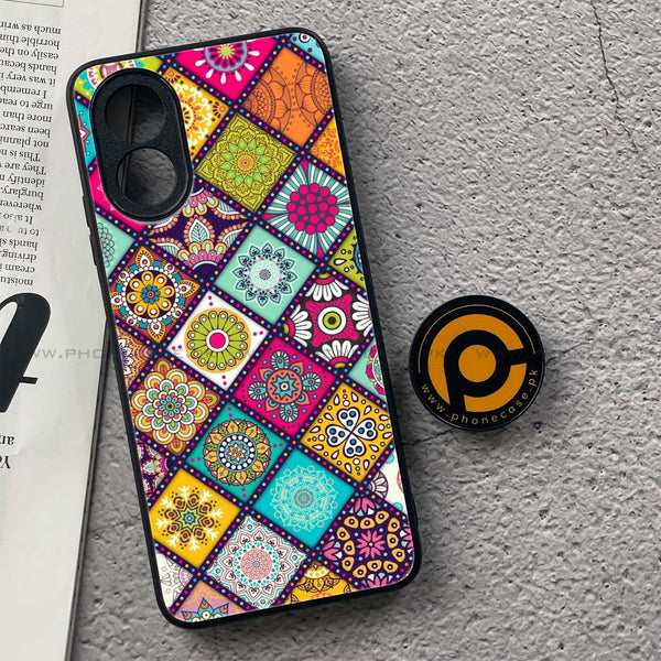 Oppo A18 4G - Mandala Art Design -  Premium Printed Metal soft Bumper shock Proof Case