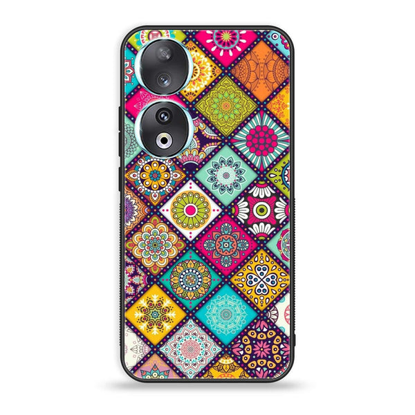 Huawei Honor 90 - Mandala Art Design - Premium Printed Glass soft Bumper Shock Proof Case