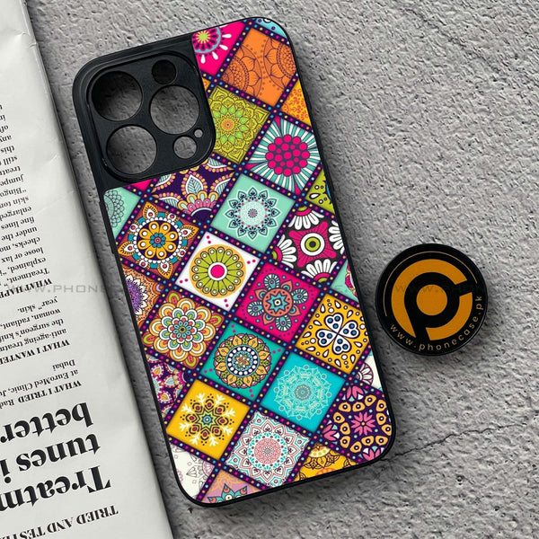 iPhone 15 Pro - Mandala Art Design - Premium Metal Printed soft Bumper shock Proof Case