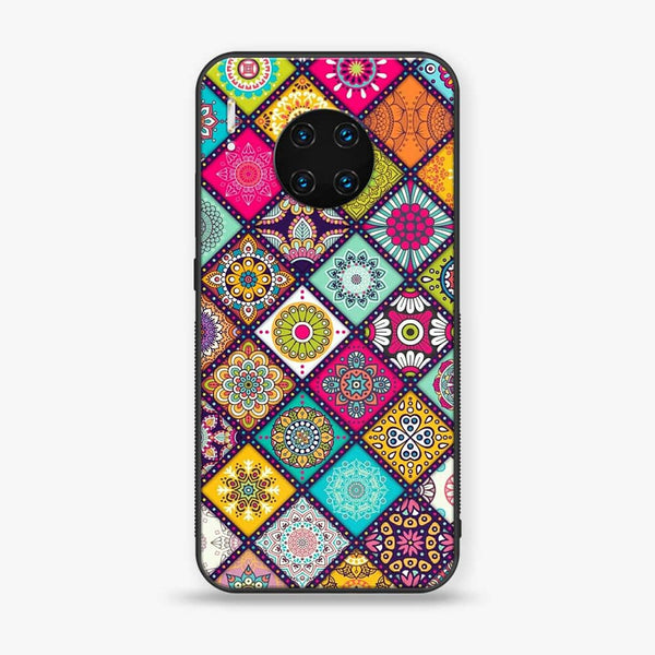 Huawei Mate 30 Pro - Mandala Art Design - Premium Printed Glass soft Bumper shock Proof Case