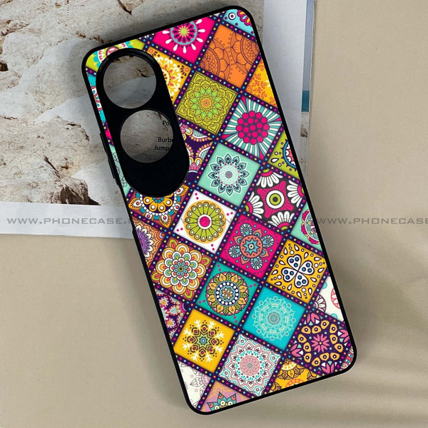 Oppo A60 - Mandala Art Design -  Premium Printed Metal soft Bumper shock Proof Case