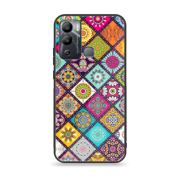 Infinix Hot 12i - Mandala Art Design - Premium Printed Glass soft Bumper Shock Proof Case