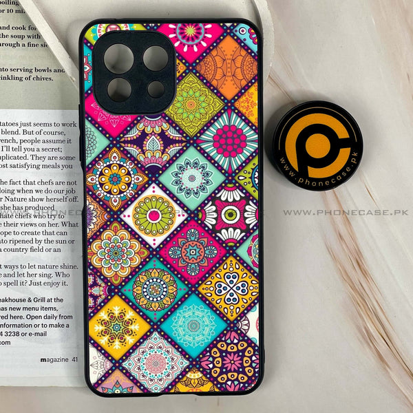 Mi 11 Lite - Mandala Art Design - Premium Printed Glass soft Bumper Shock Proof Case