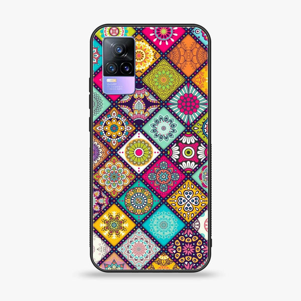 Vivo V21e/Y73 - Mandala Art Design - Premium Printed Glass soft Bumper Shock Proof Case CS-50203