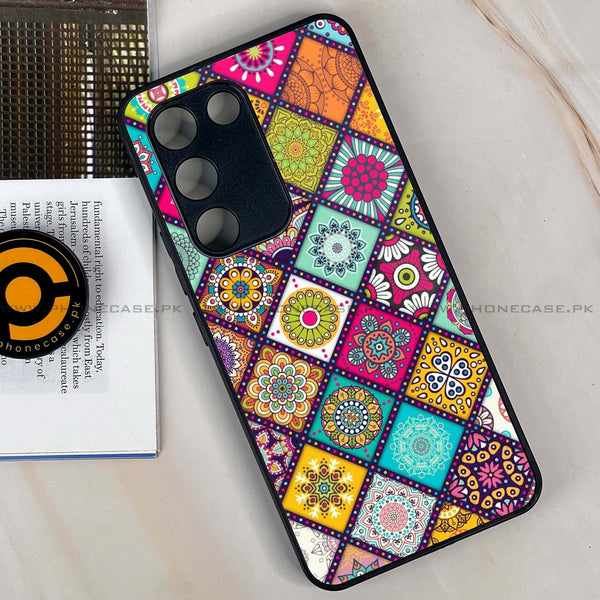 Vivo Y100 - Mandala Art Design -  Premium Printed Metal soft Bumper shock Proof Case