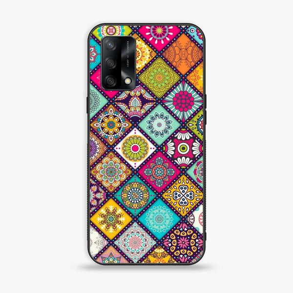 Oppo F19s - Mandala Art Design - Premium Metal Printed soft Bumper shock Proof Case