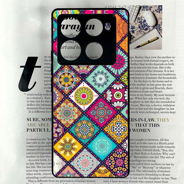 Infinix Note 40 Pro 4G - Mandala Art Design - Premium Printed Glass soft Bumper shock Proof Case