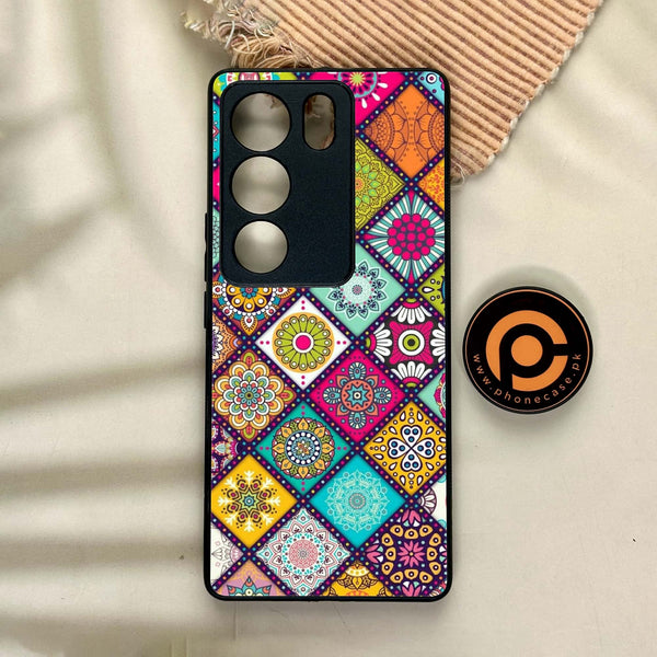 Vivo V29 - Mandala Art Design - Premium Printed Glass soft Bumper Shock Proof Case CS-13143 CS-13144