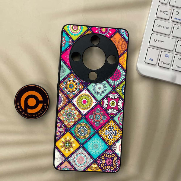 Honor x9b 5G - Mandala Art Design - Premium Metal Printed soft Bumper shock Proof Case