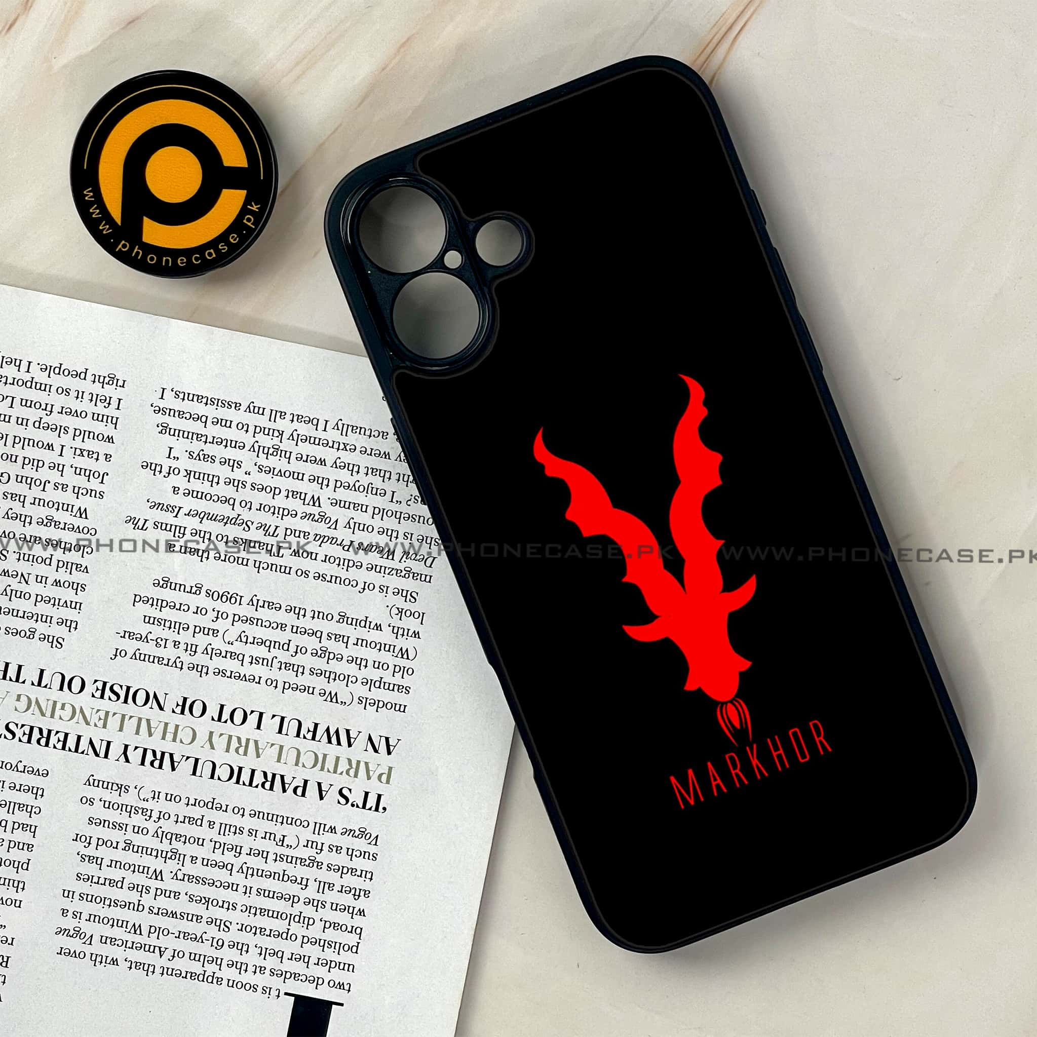 iPhone 16 - Markhor Series - Premium Printed Glass soft Bumper shock Proof Case