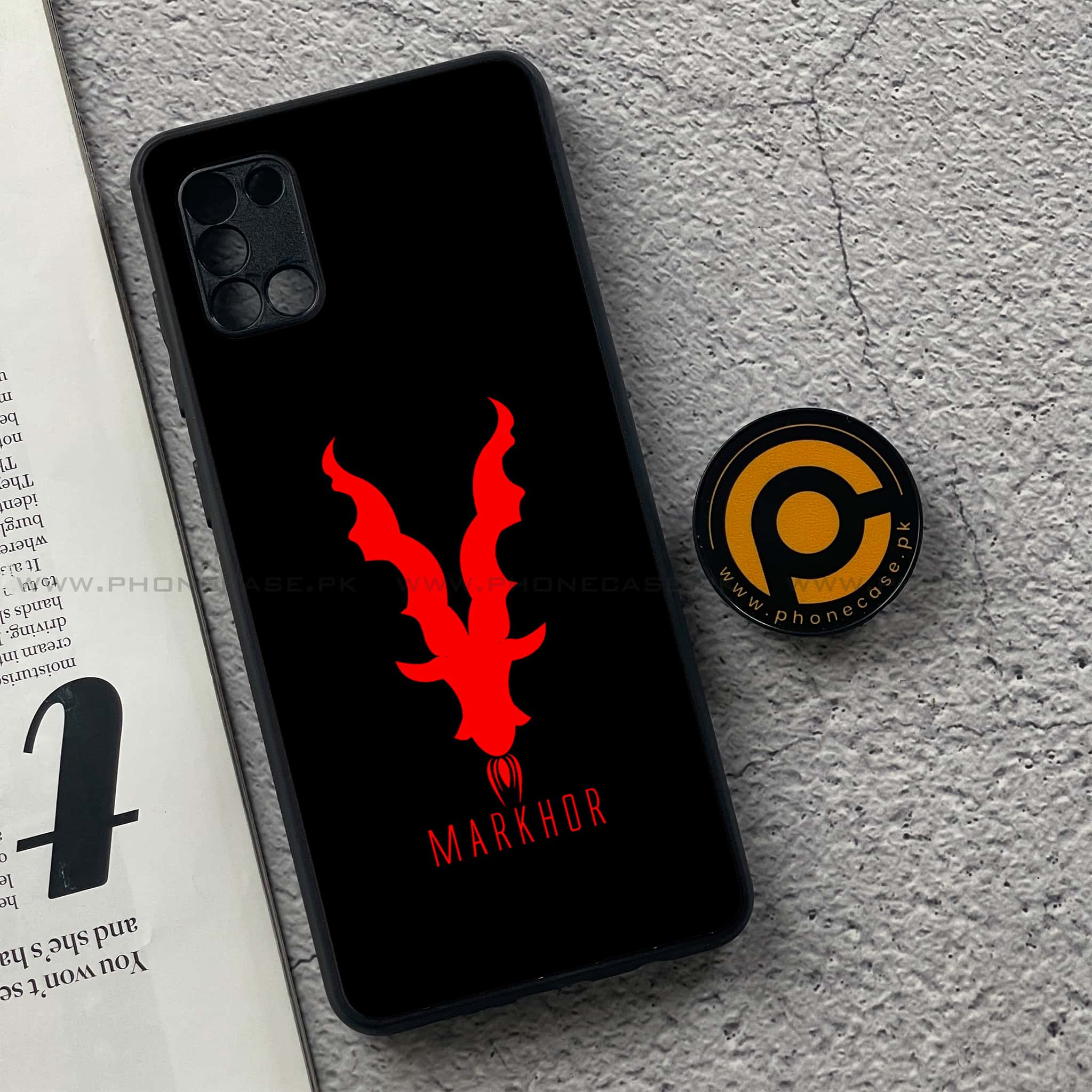 Samsung Galaxy A31 - Markhor Series - Premium Printed Glass soft Bumper shock Proof Case