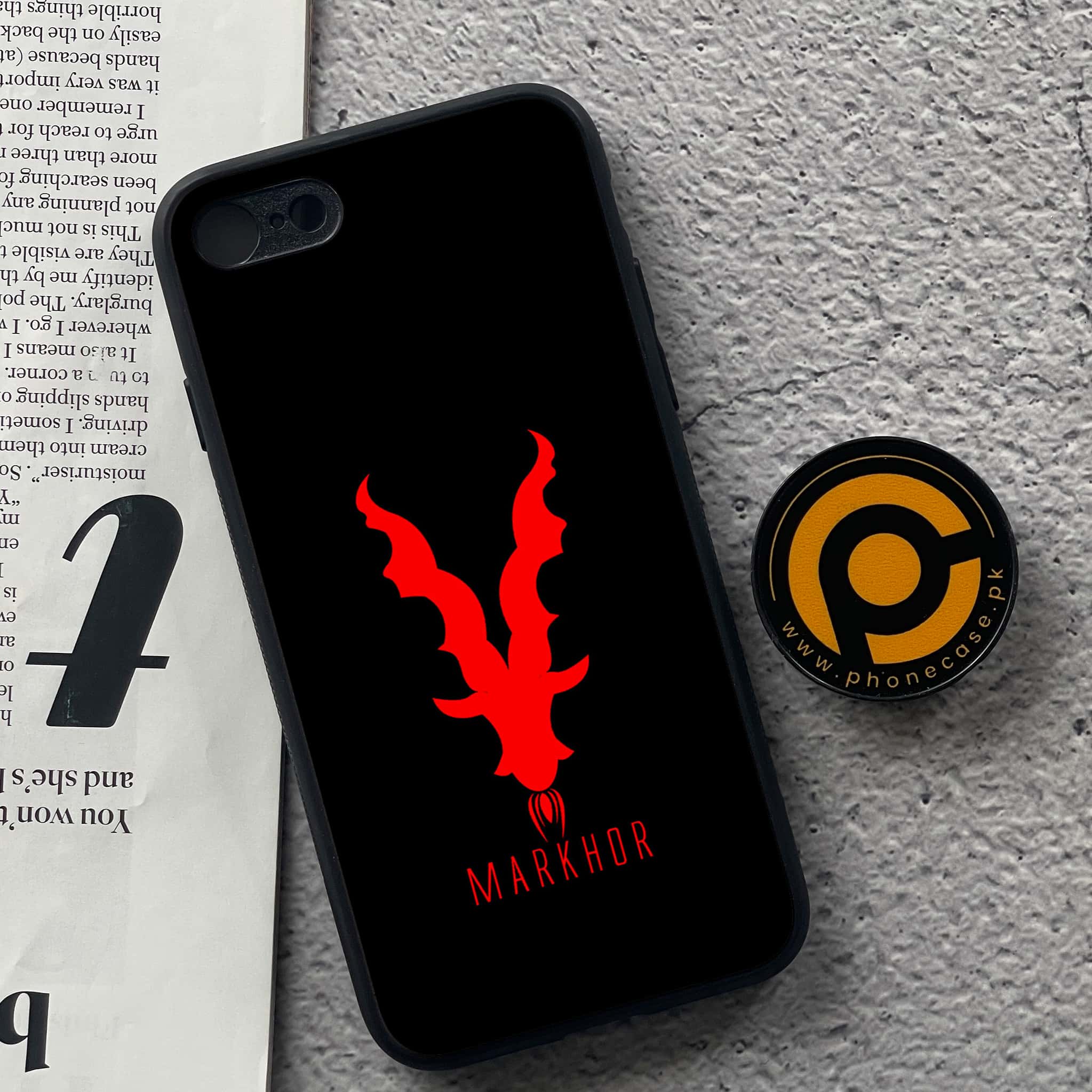 iPhone 7 / 8 - Markhor  Series - Premium Printed Glass soft Bumper shock Proof Case