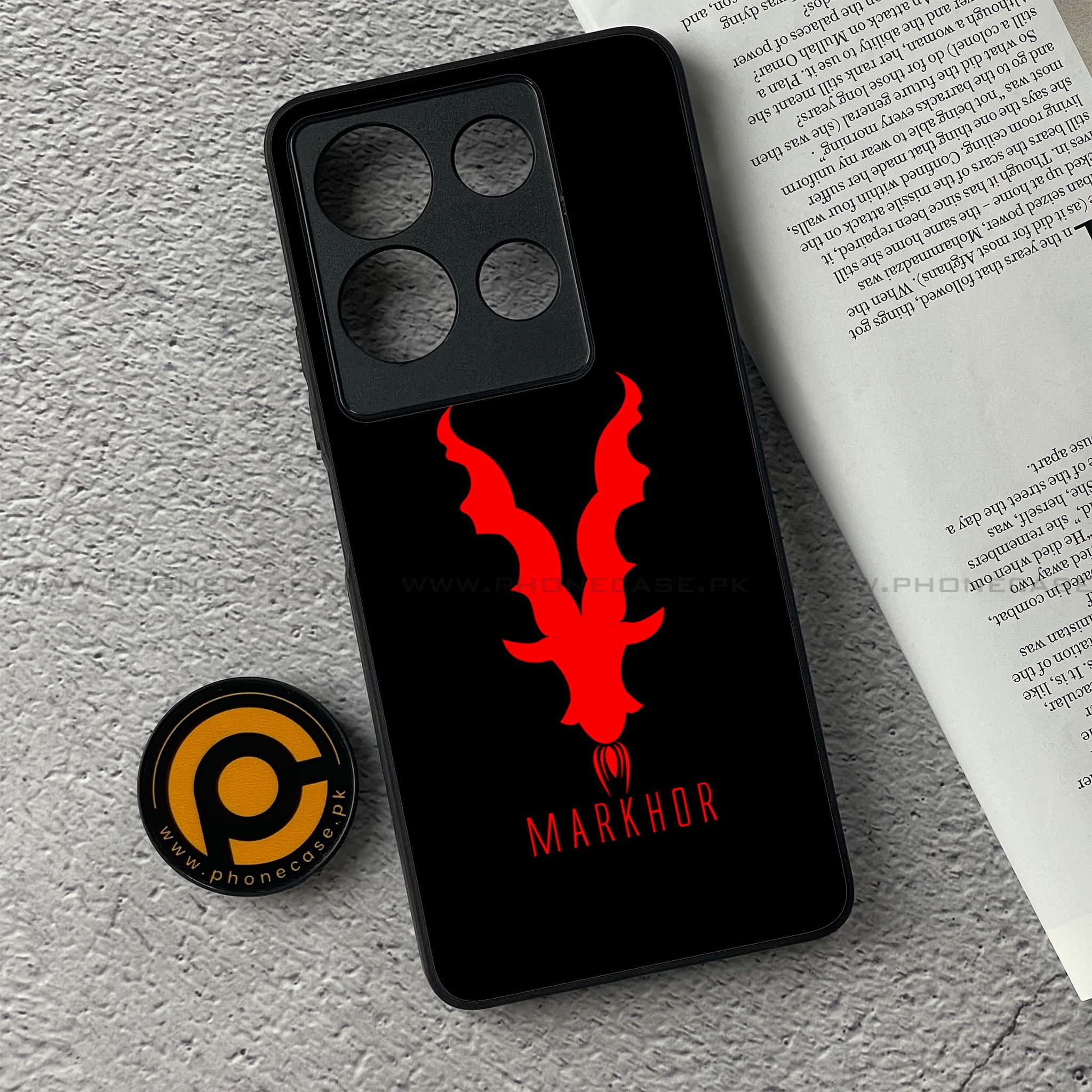 Infinix Note 30 - Markhor Series - Premium Printed Glass soft Bumper shock Proof Case