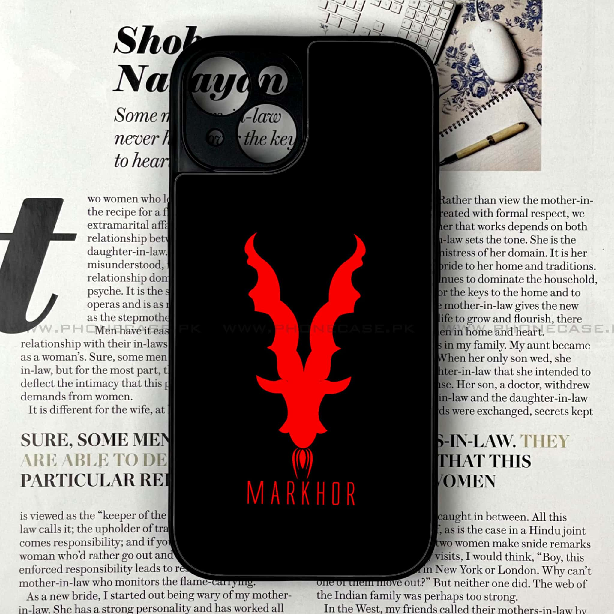 iPhone 14 - Markhor Series - Premium Printed Glass soft Bumper shock Proof Case