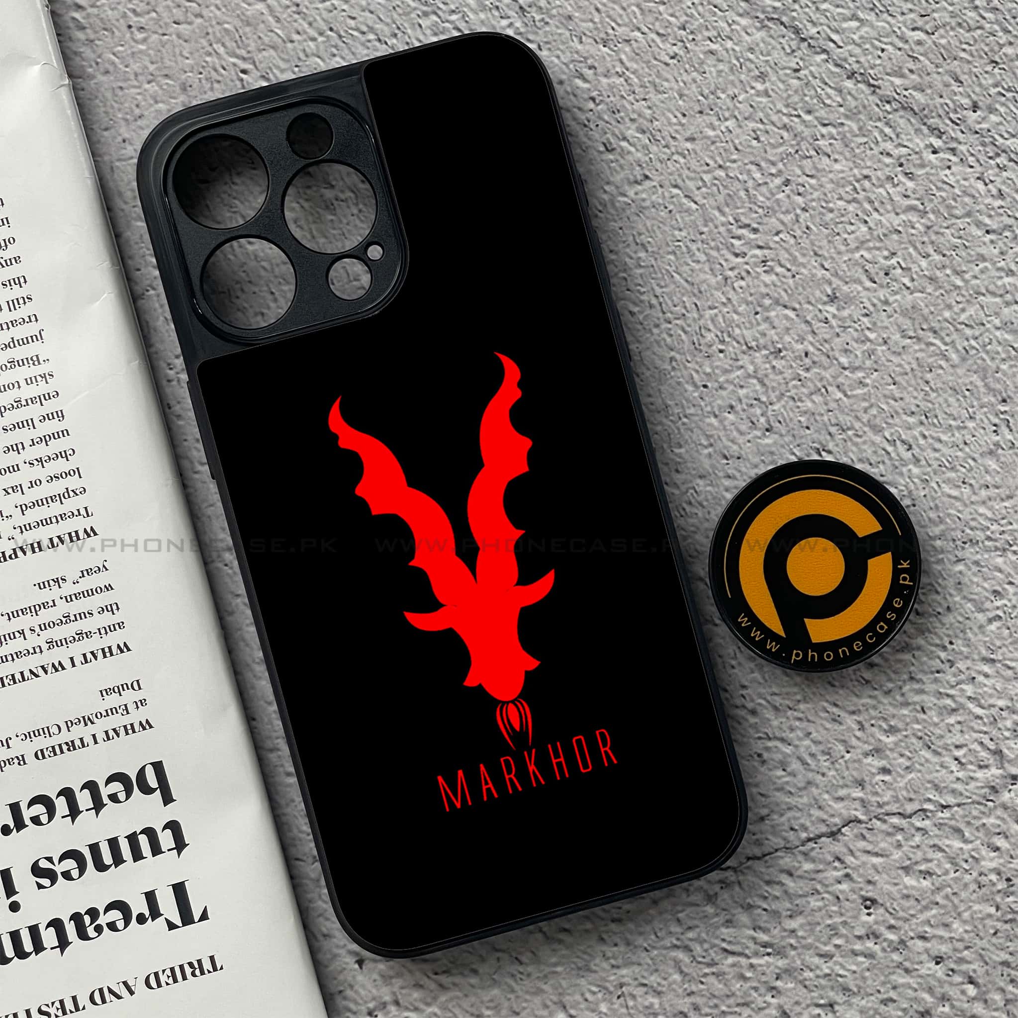 iPhone 15 Pro - Markhor Series - Premium Metal Printed soft Bumper shock Proof Case