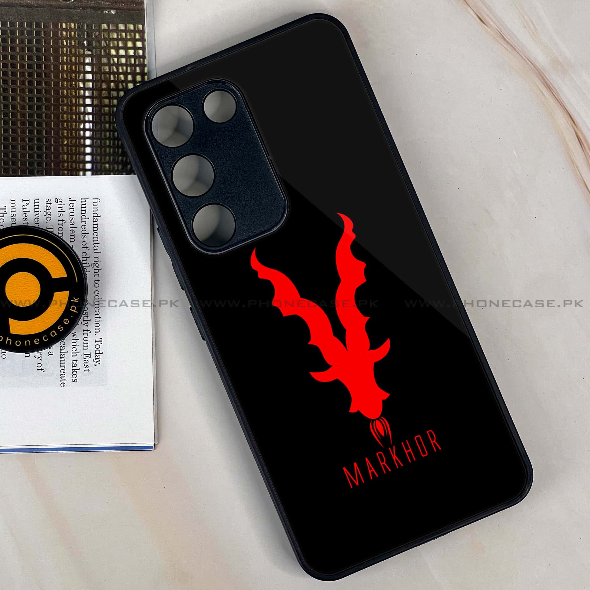 Vivo V30 Lite 4G - Markhor Series - Premium Metal Printed soft Bumper shock Proof Case