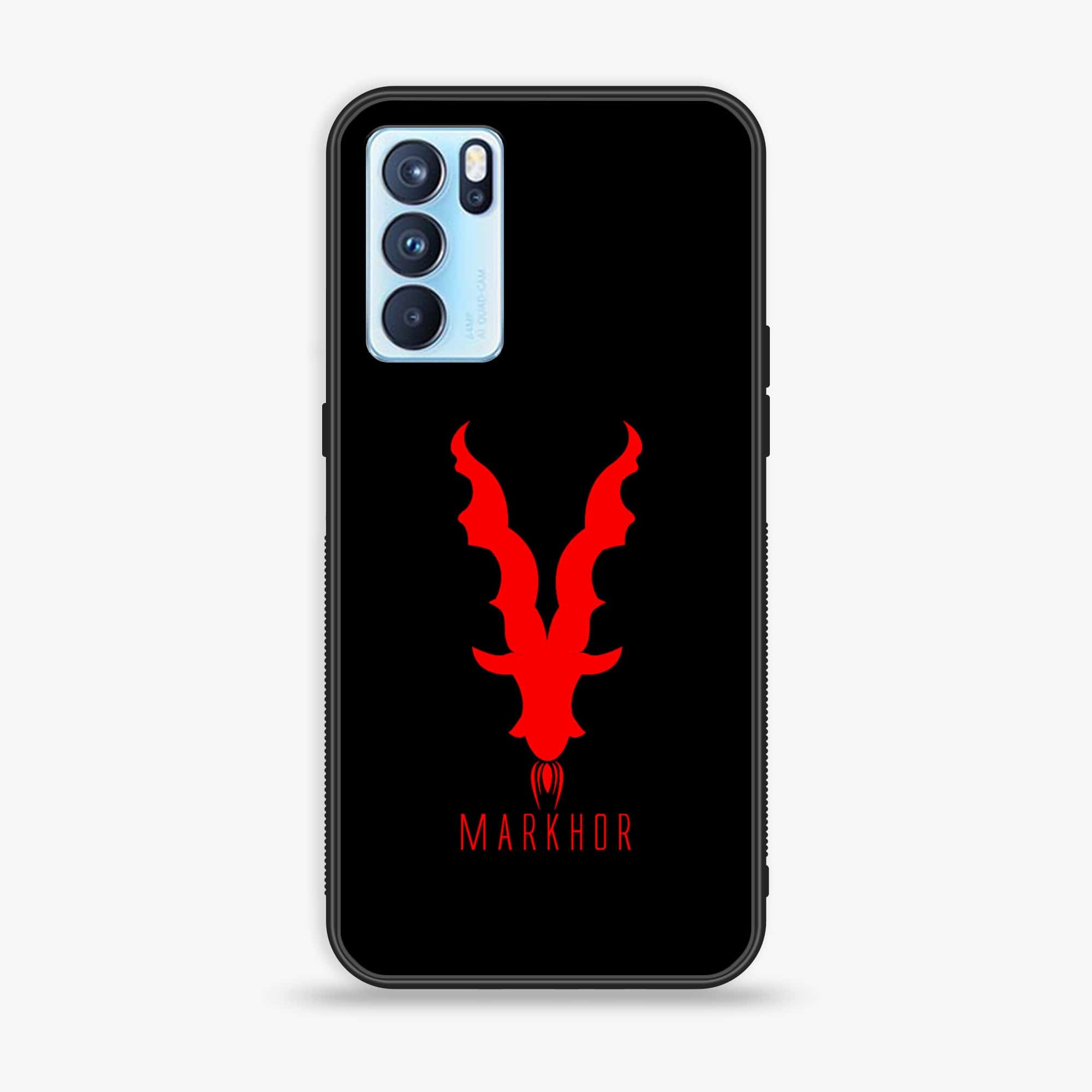 Oppo Reno 6 Pro Markhor Series Premium Printed Glass soft Bumper shock Proof Case