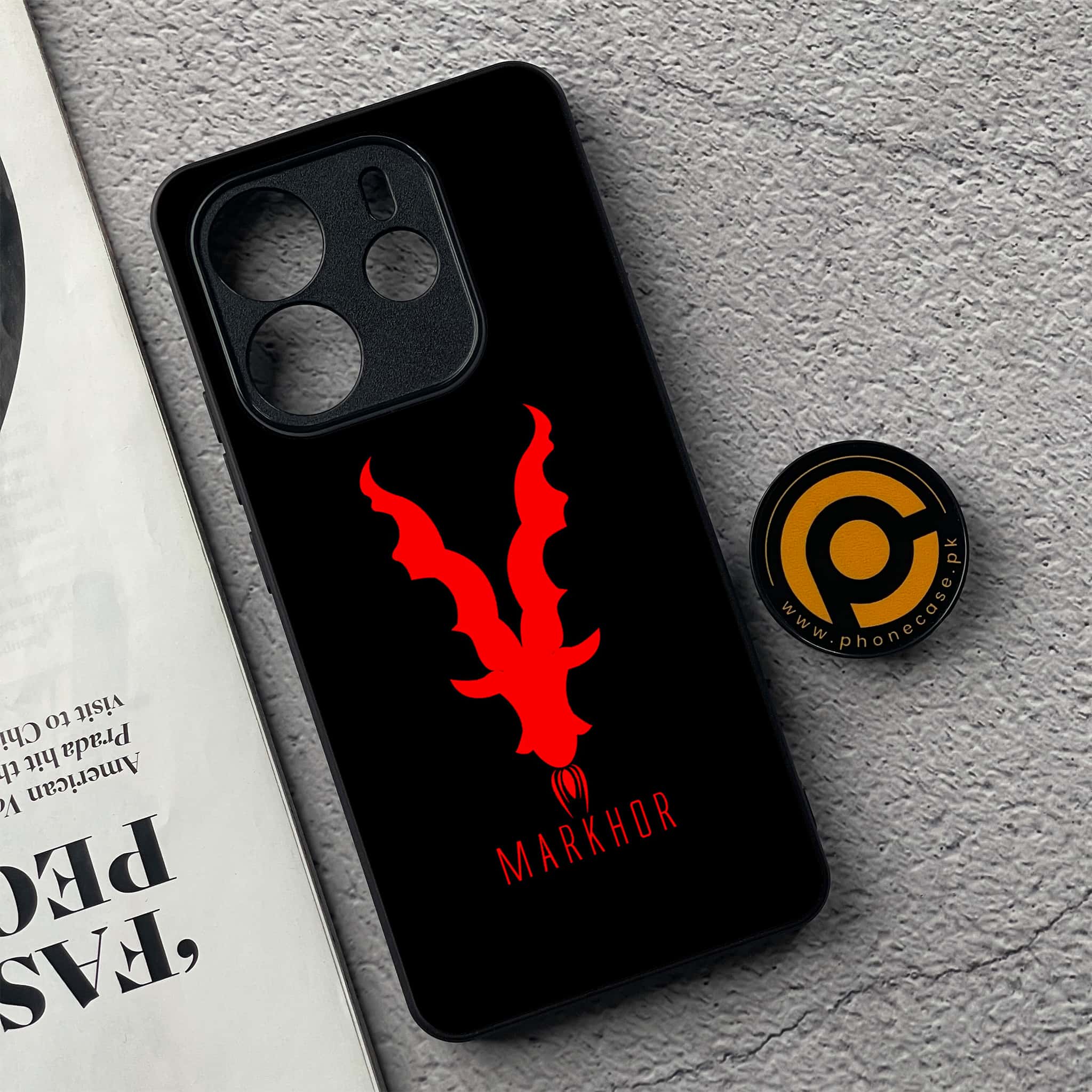 Xiaomi Redmi Note 14 - Markhor Series - Premium Printed Glass soft Bumper shock Proof Case