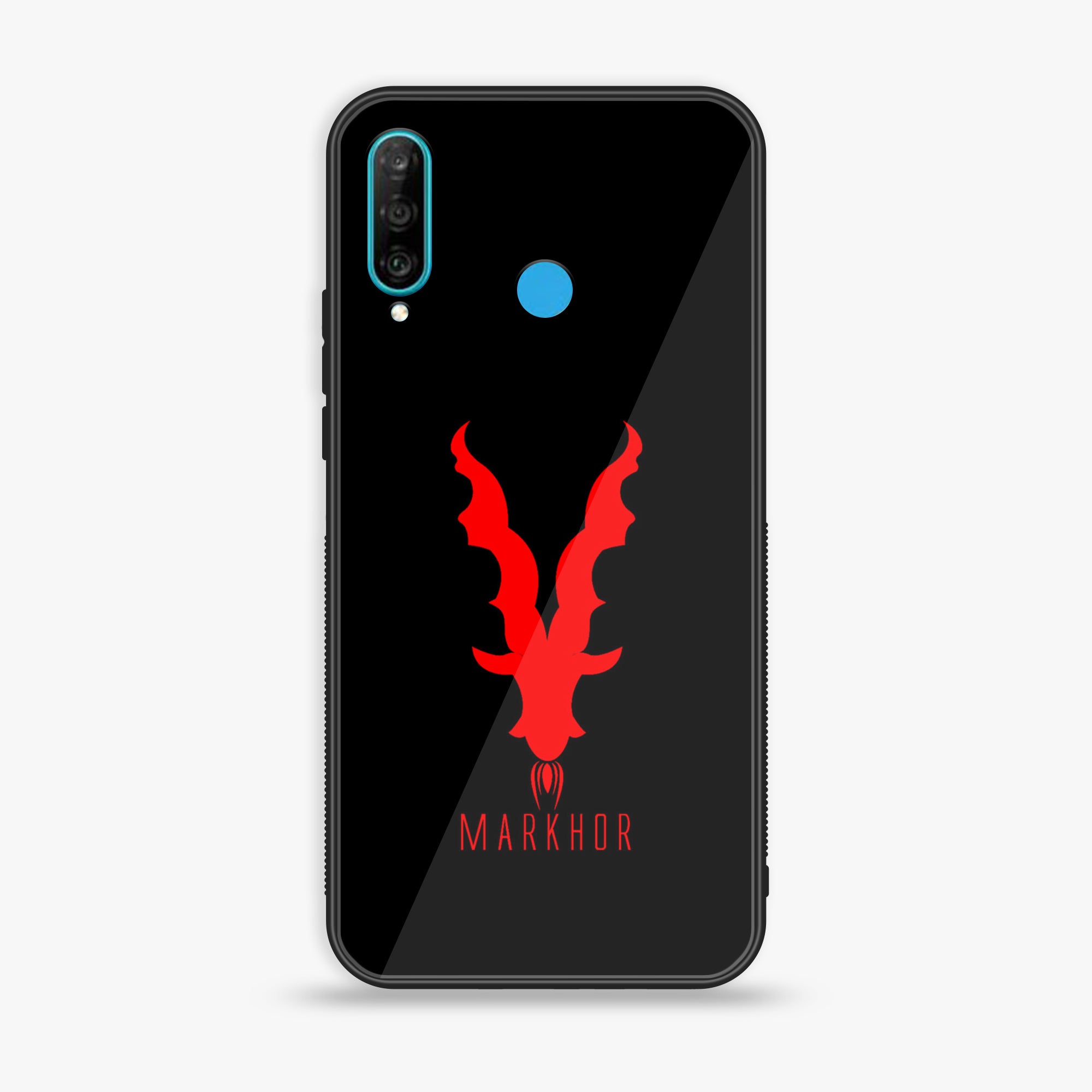 Huawei P30 lite - Markhor Series - Premium Printed Glass soft Bumper shock Proof Case