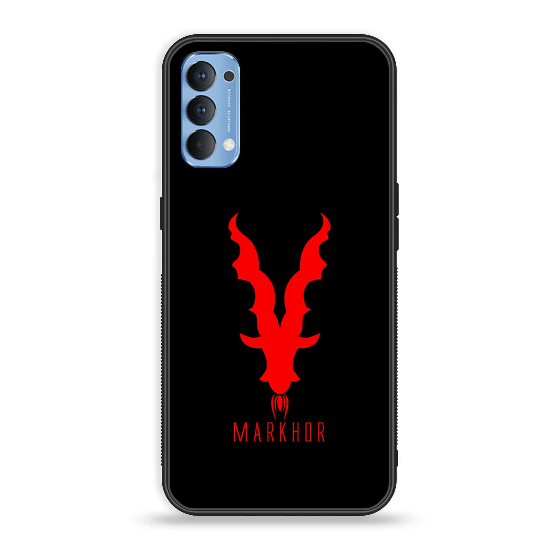 Oppo Reno 4 4G  Markhor Series  Premium Printed Glass soft Bumper shock Proof Case