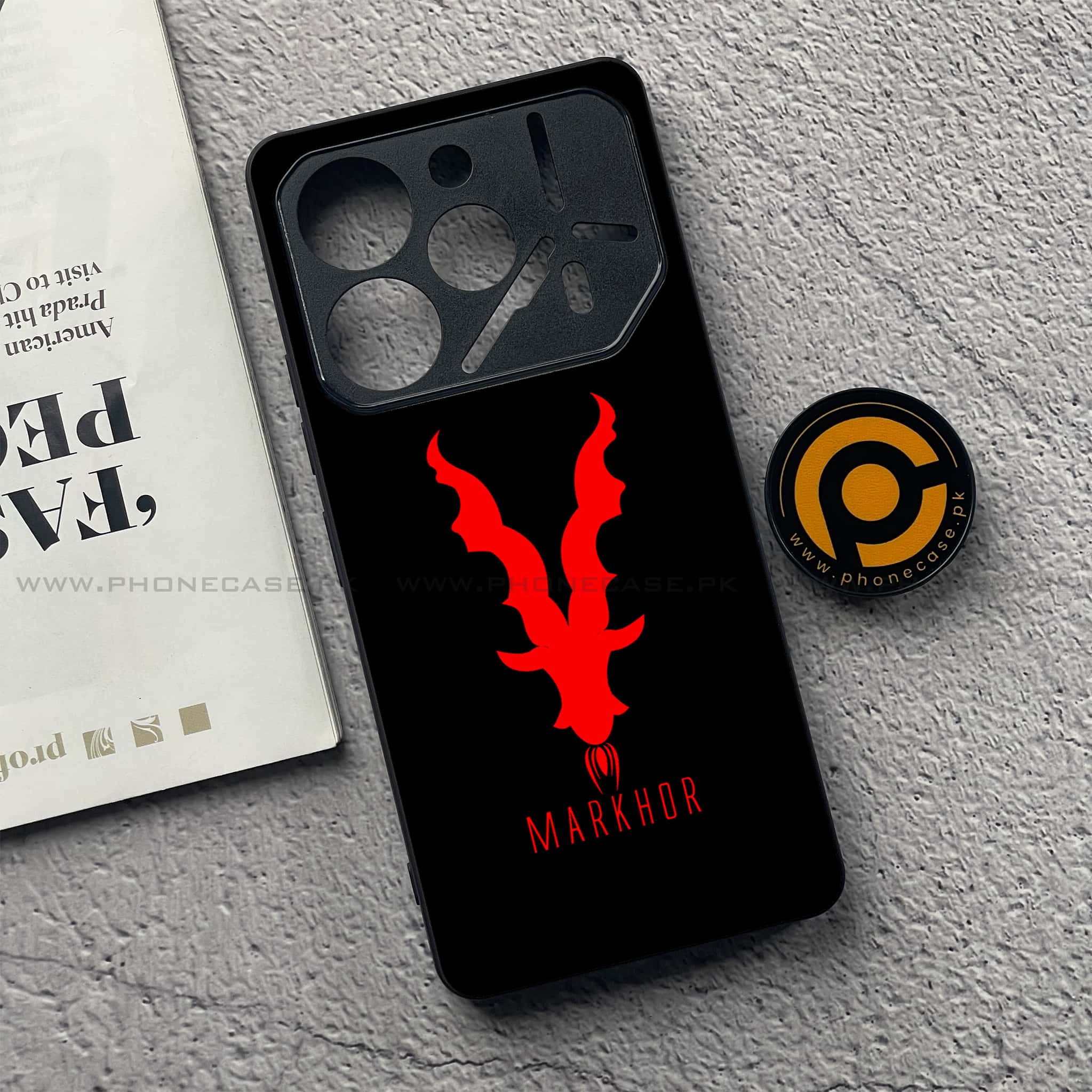Tecno Pova 6 - Markhor Series - Premium Printed Glass soft Bumper shock Proof Case