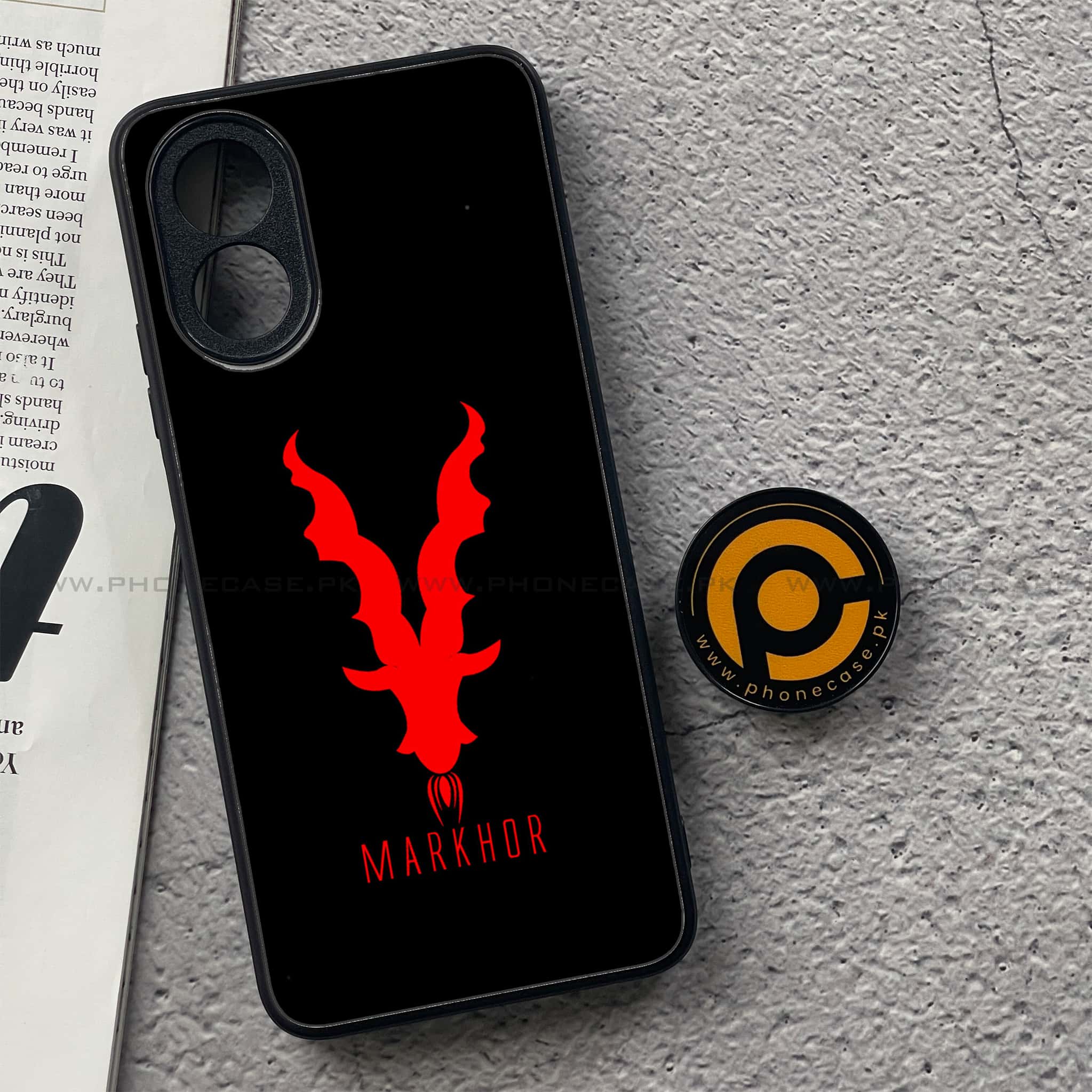 Oppo A18 4G - Markhor Series - Premium Printed Glass soft Bumper shock Proof Case