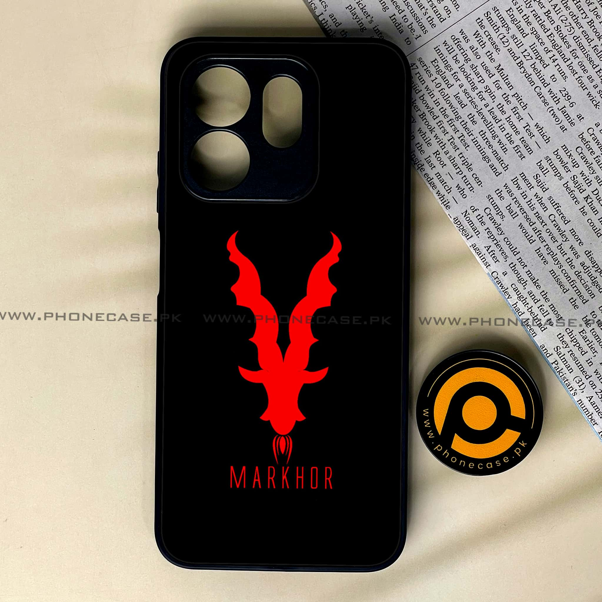 Infinix Hot 50i - Markhor Series - Premium Printed Glass soft Bumper shock Proof Case