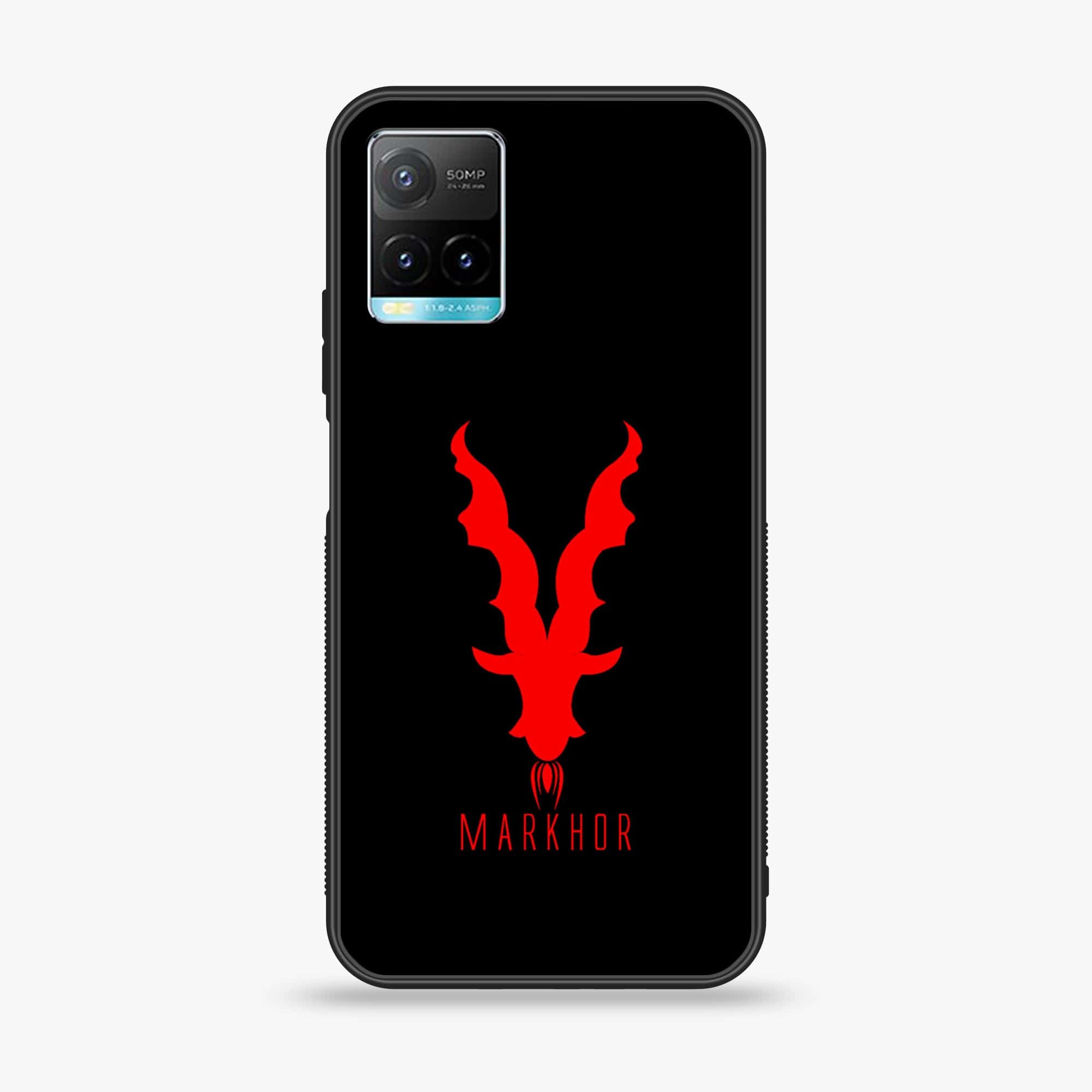 Vivo Y33T Markhor Series  Premium Printed Glass soft Bumper shock Proof Case