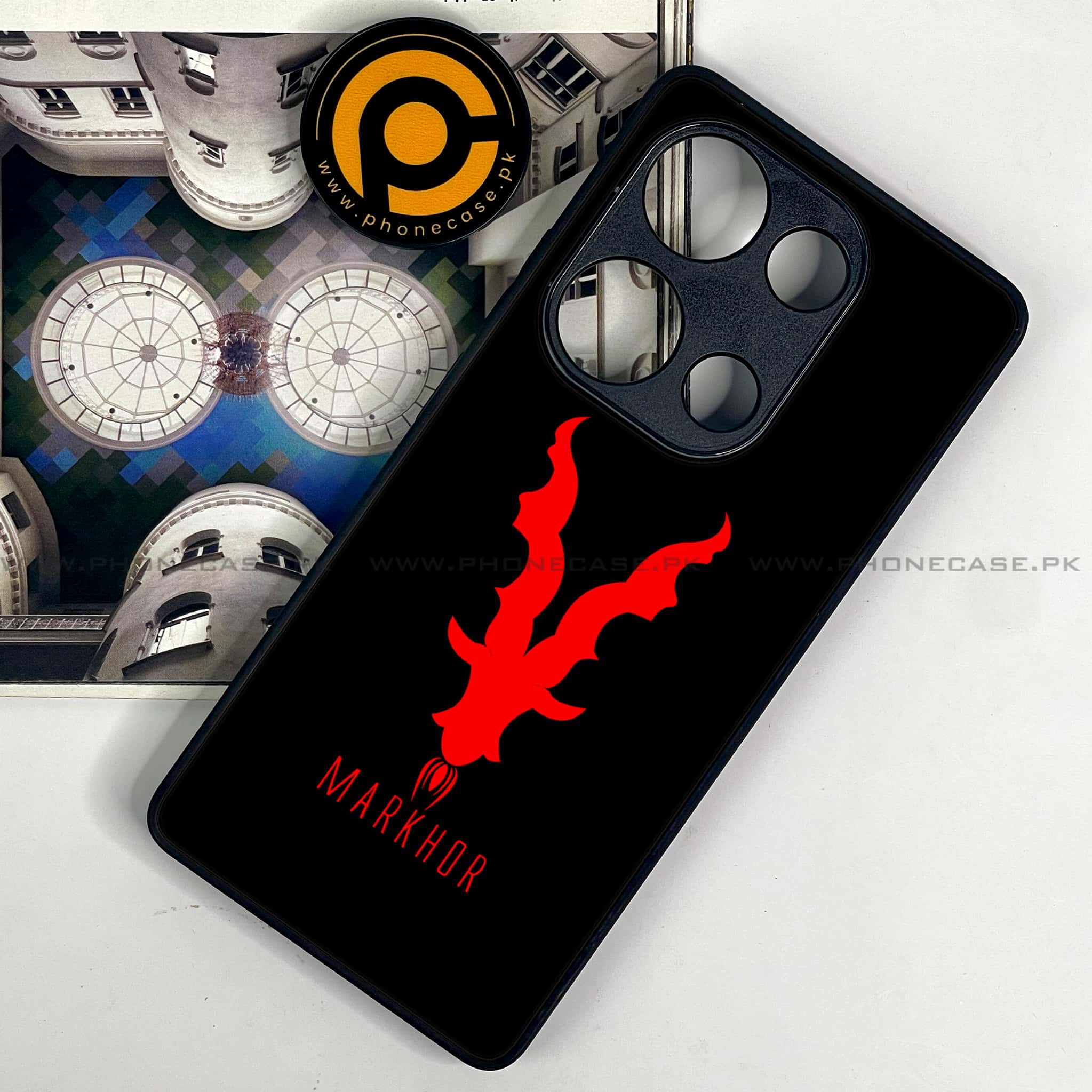Redmi Note 13 Pro 4G - Markhor Series - Premium Metal Printed soft Bumper shock Proof Case