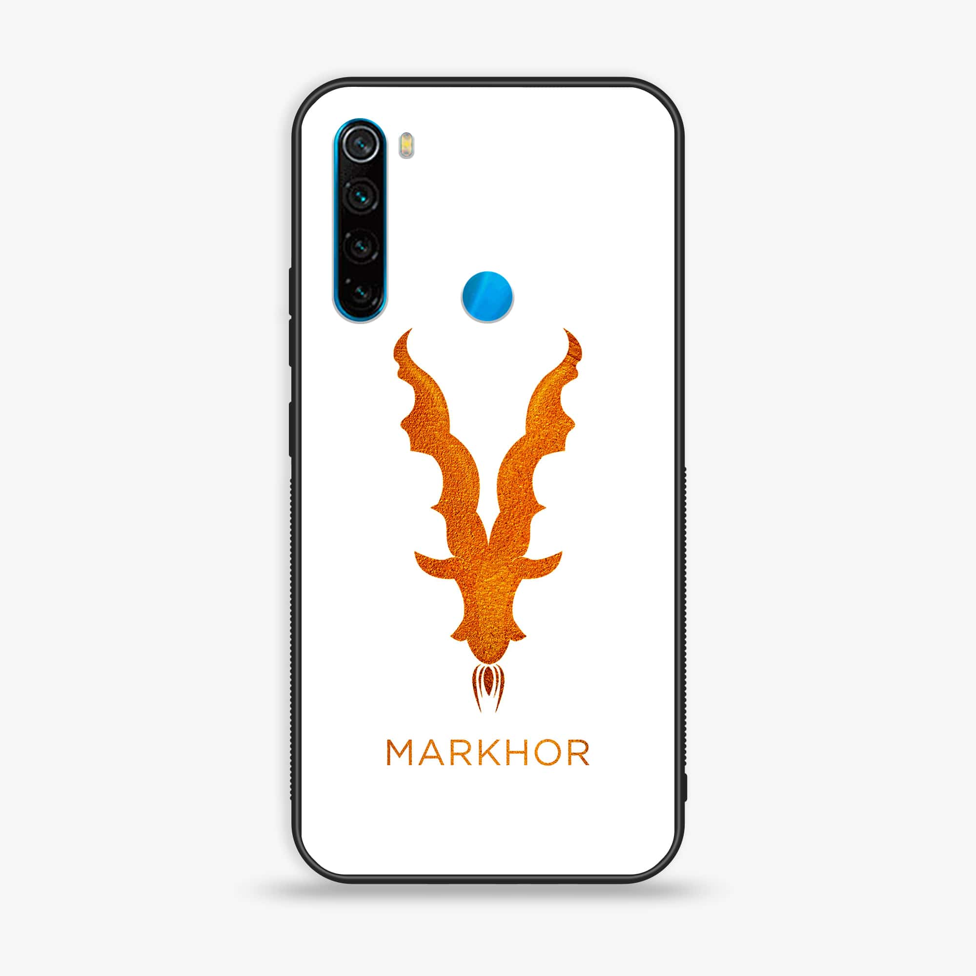 Redmi Note 8 - Markhor Series - Premium Printed Glass soft Bumper shock Proof Case