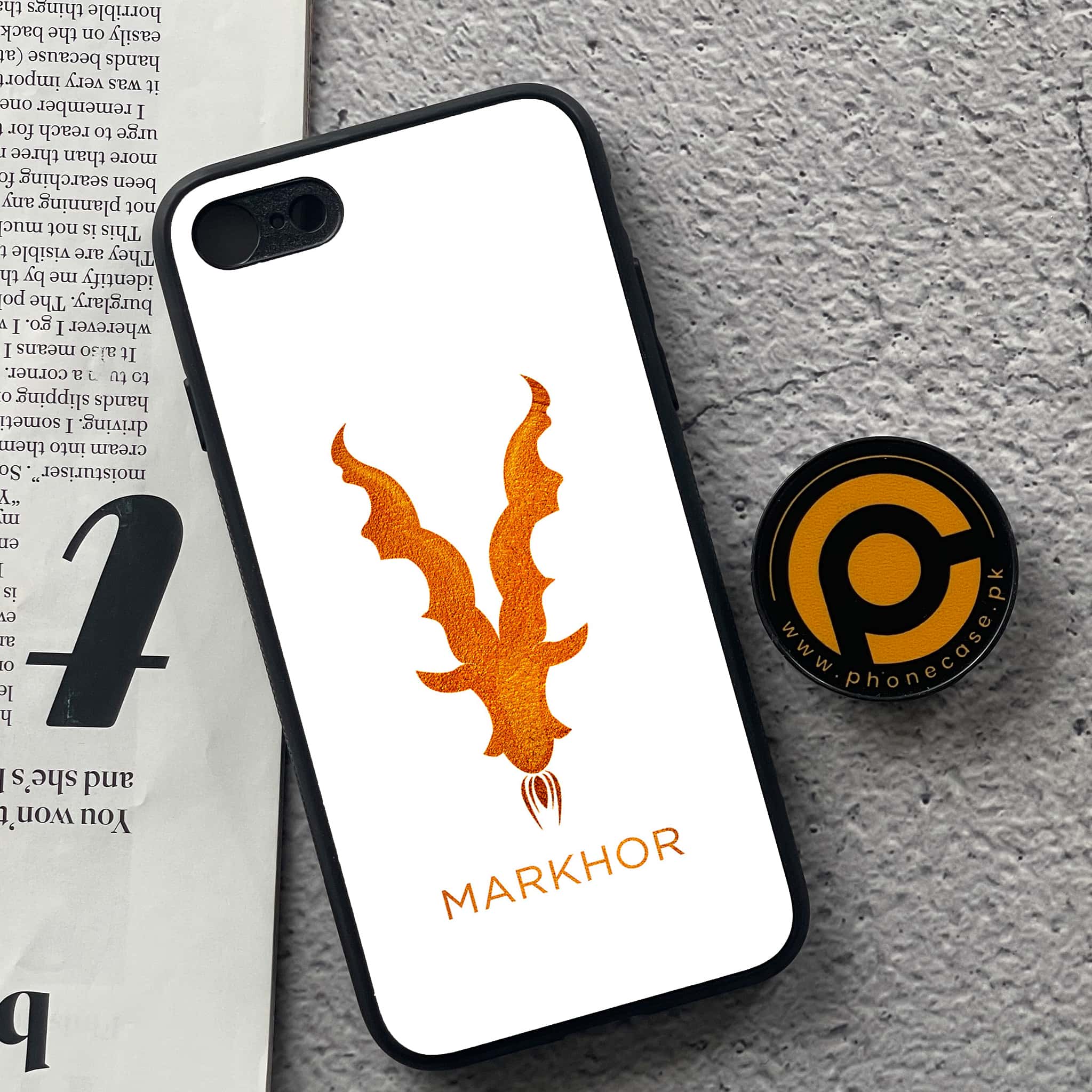 iPhone 7 / 8 - Markhor  Series - Premium Printed Glass soft Bumper shock Proof Case