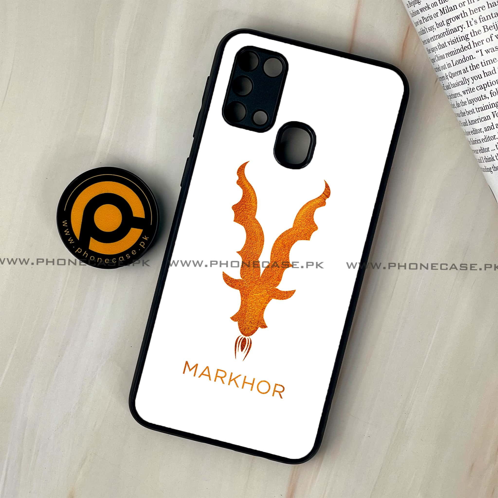 Galaxy M31 - Markhor Series - Premium Printed Glass soft Bumper shock Proof Case