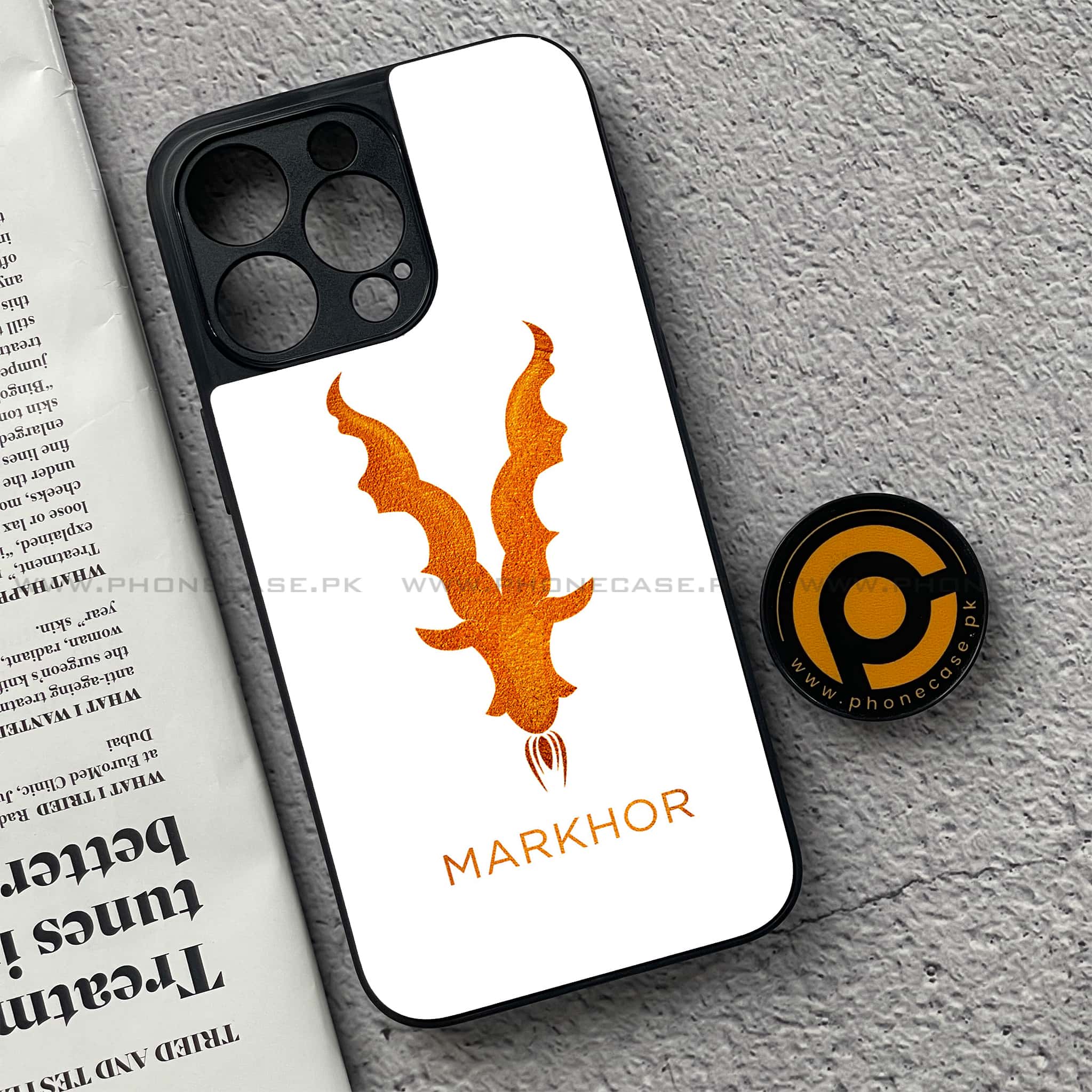 iPhone 15 Pro - Markhor Series - Premium Metal Printed soft Bumper shock Proof Case