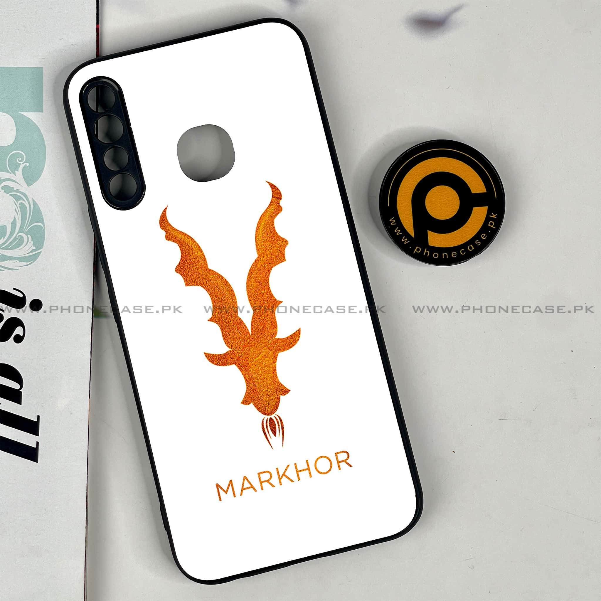 Infinix Hot 8 Lite - Markhor Series - Premium Printed Glass soft Bumper shock Proof Case