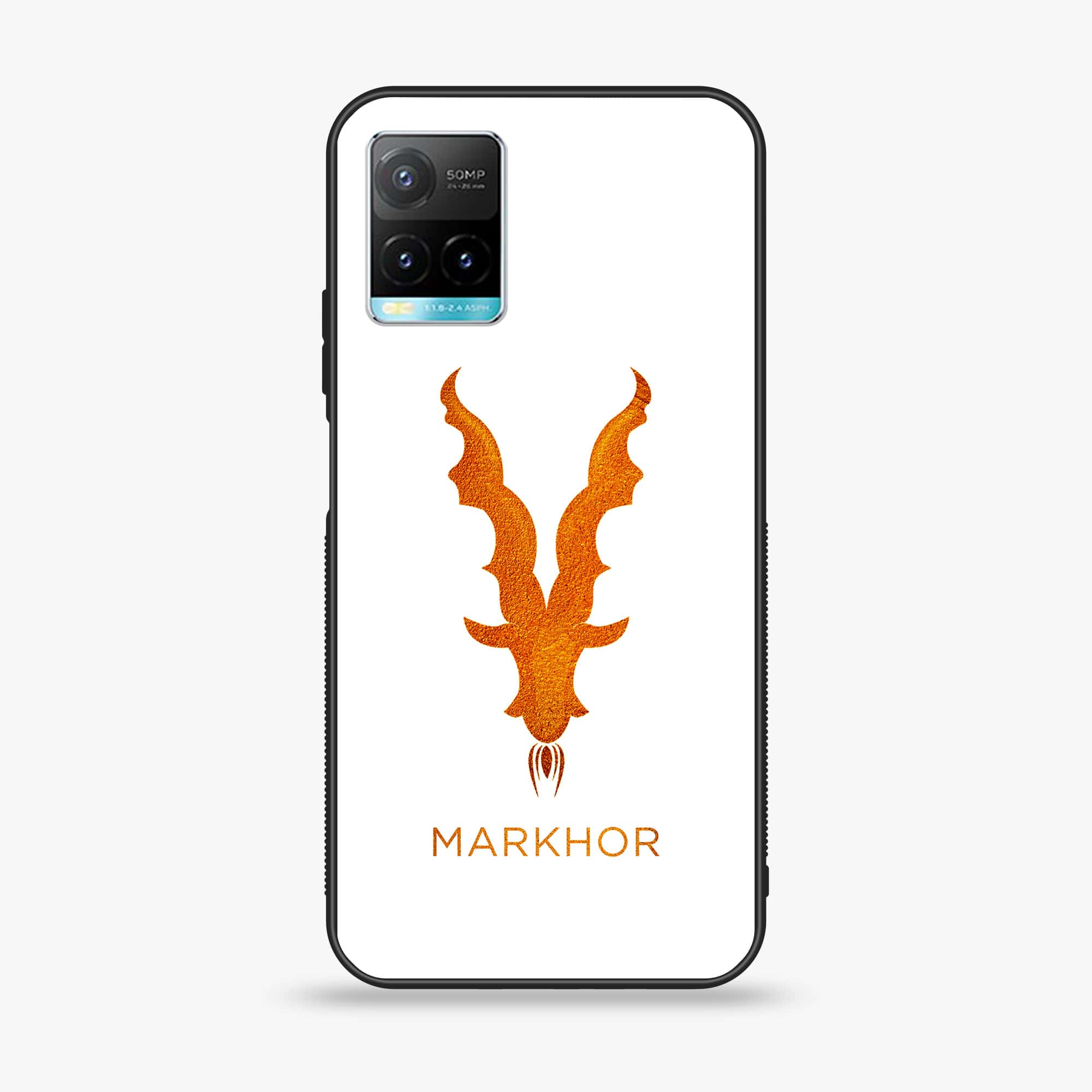 Vivo Y33T Markhor Series  Premium Printed Glass soft Bumper shock Proof Case