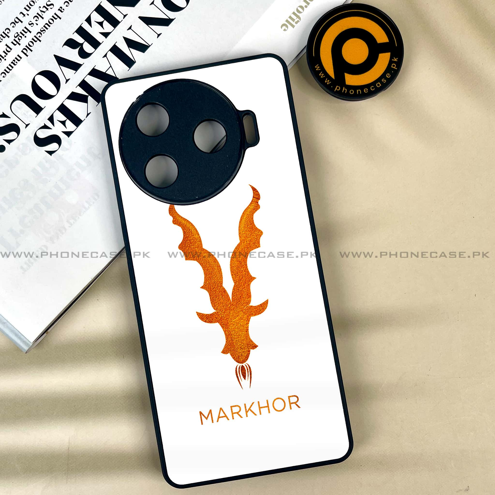 Tecno Camon 30 Pro - Markhor Series - Premium Printed Glass soft Bumper shock Proof Case