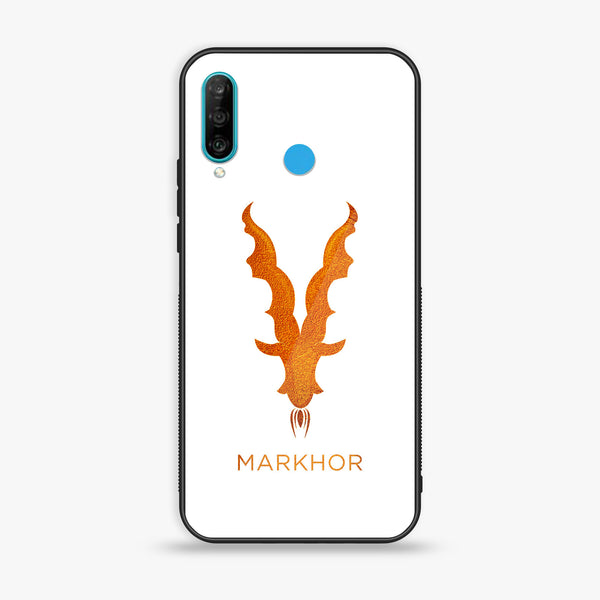 Huawei P30 lite - Markhor Design 11- Premium Printed Glass soft Bumper shock Proof Case CS-11143