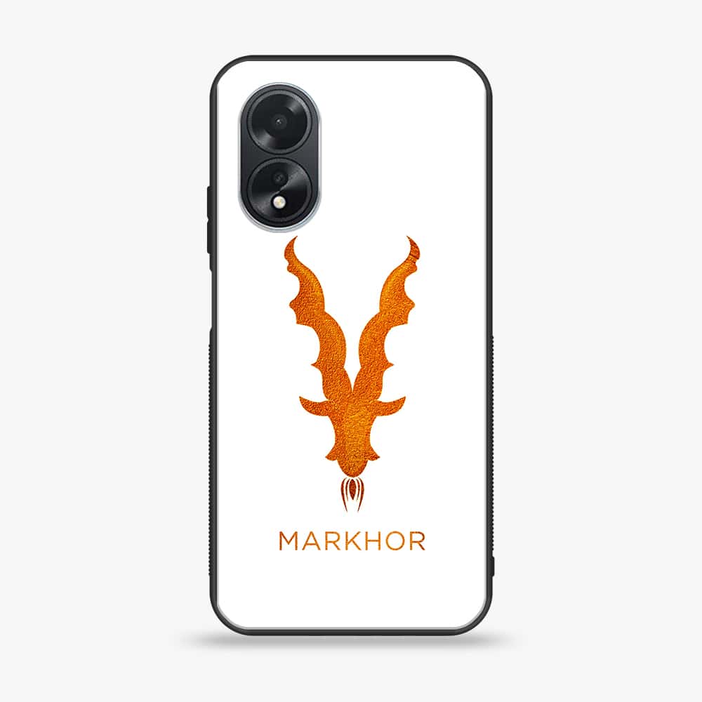 Oppo A18 4G - Markhor Series - Premium Printed Glass soft Bumper shock Proof Case